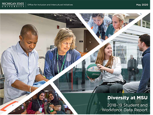cover of the data report with images of MSU people
